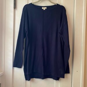 Style & Co Macy’s navy blue seam front tunic sweater XL NWT